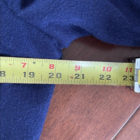 BOHO Navy Hooded Coat – Multi-Color Embroidery & Rabbit Fur Trim & Fringe Hem - Picture 5 of 16